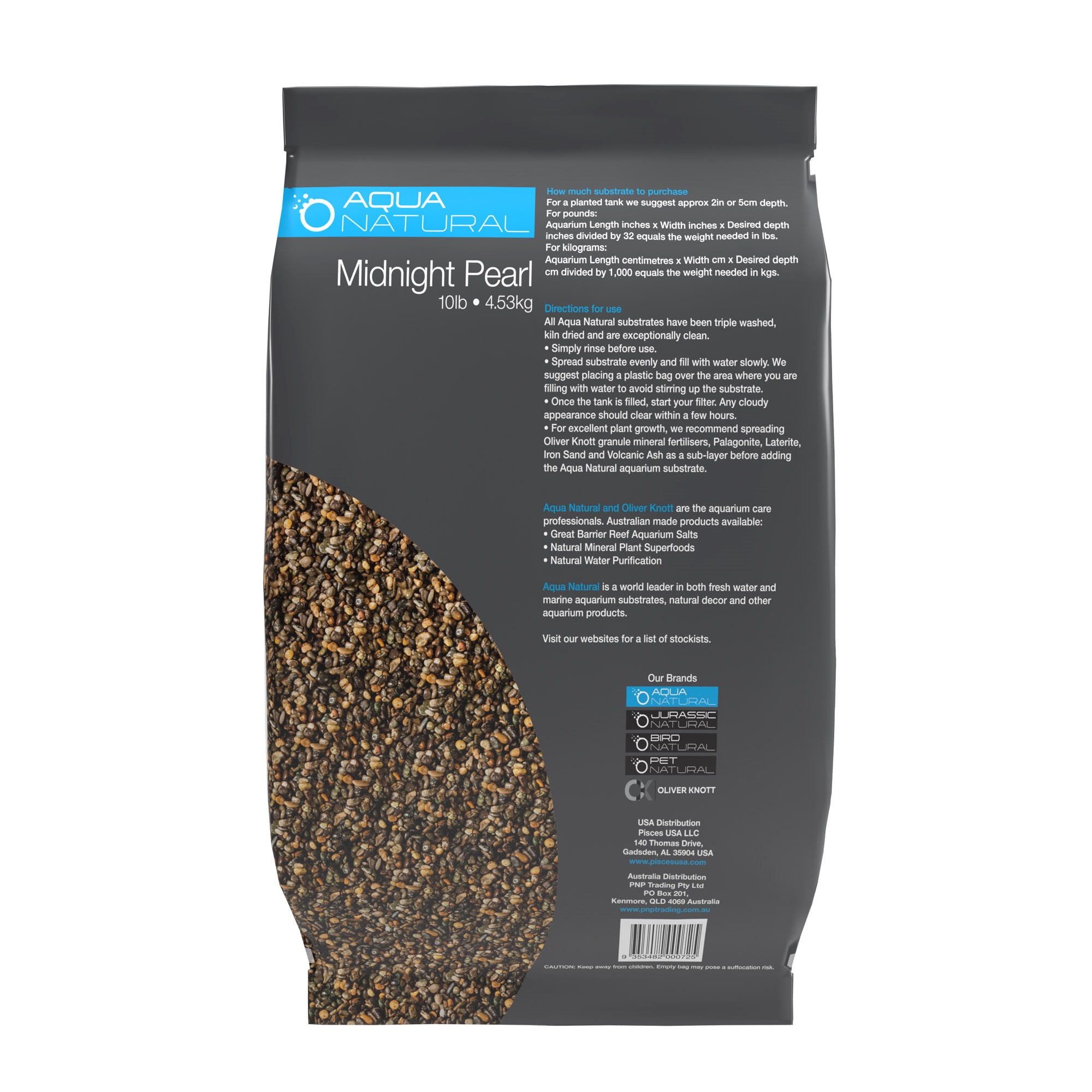 Aqua Natural Midnight Pearl Gravel, 10 lbs.