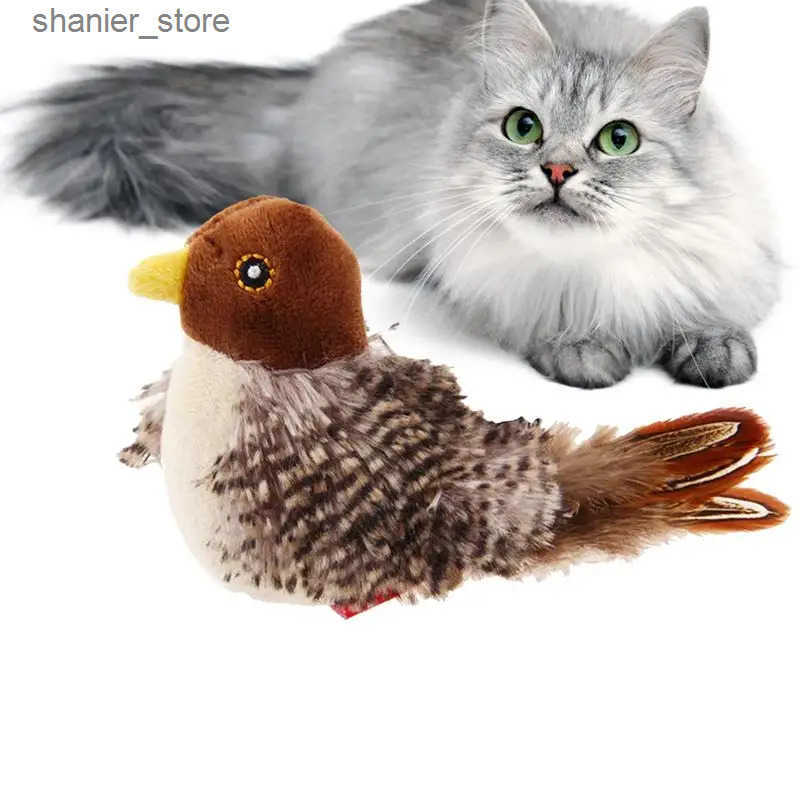 Cat Interactive Electronic Toys Simulated flying bird toy for cats interactive cat feather toy indoor cat sound flip motion bird and kitten toy L24091
