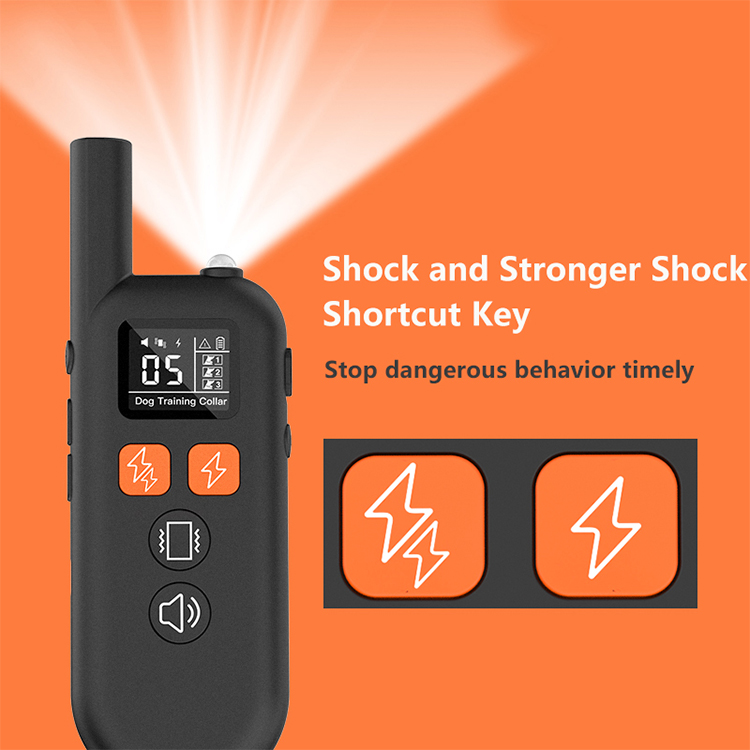 1000m Electric pet dog training collar waterproof and anti-barking rechargeable remote control dog collar with LCD display