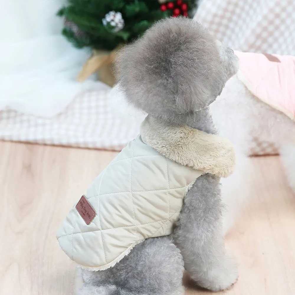 Winter Pet Jacket Clothes Super Warm Small Dogs Clothing With Fur Collar Cotton Pet Outfits French Bulldog Coat Vest ChihuahuaXJ241125