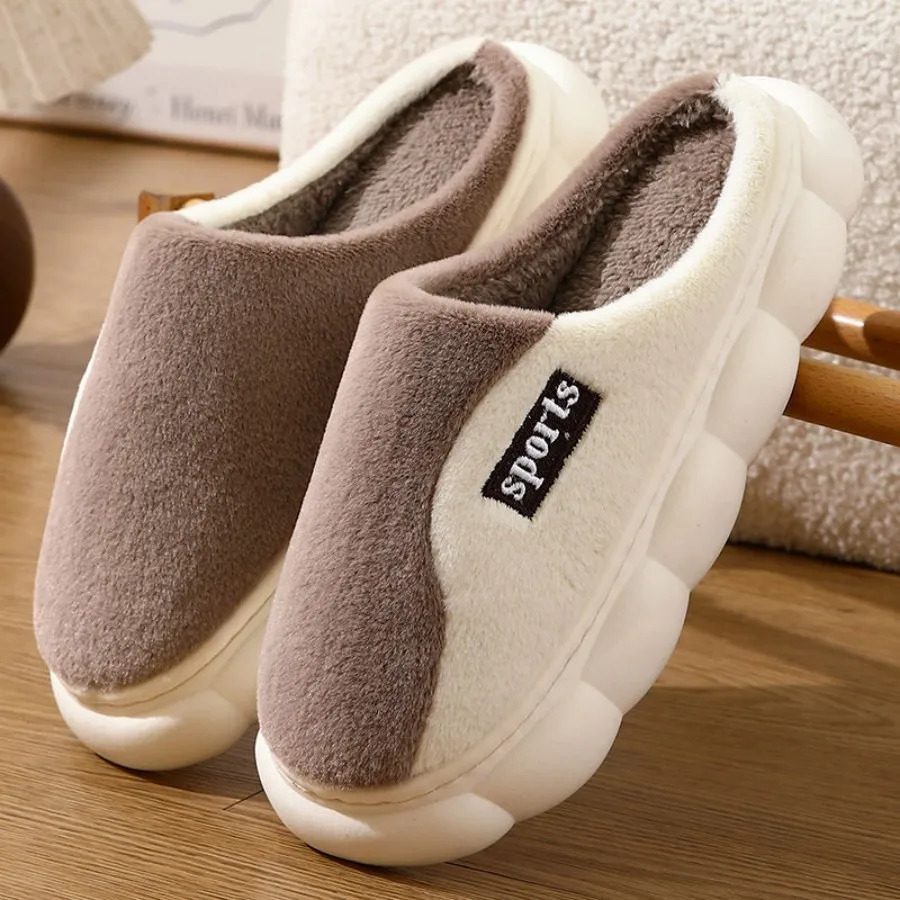 Winter Warm Fur Slippers Men Women Couples House Non Slip Soft Shoes Comfort Flat Heel Home Indoor Bedroom Plush Slippers 241125