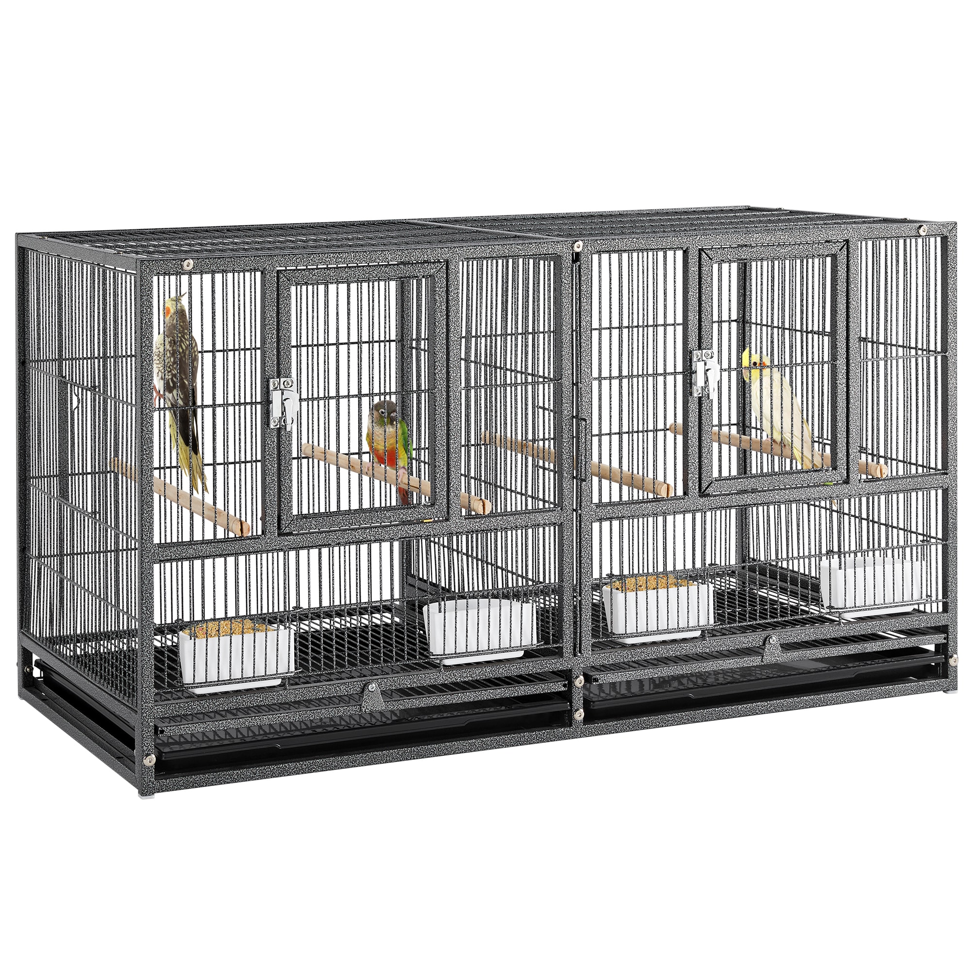 Topeakmart Black 21" Divided Bird Cage for Small Birds