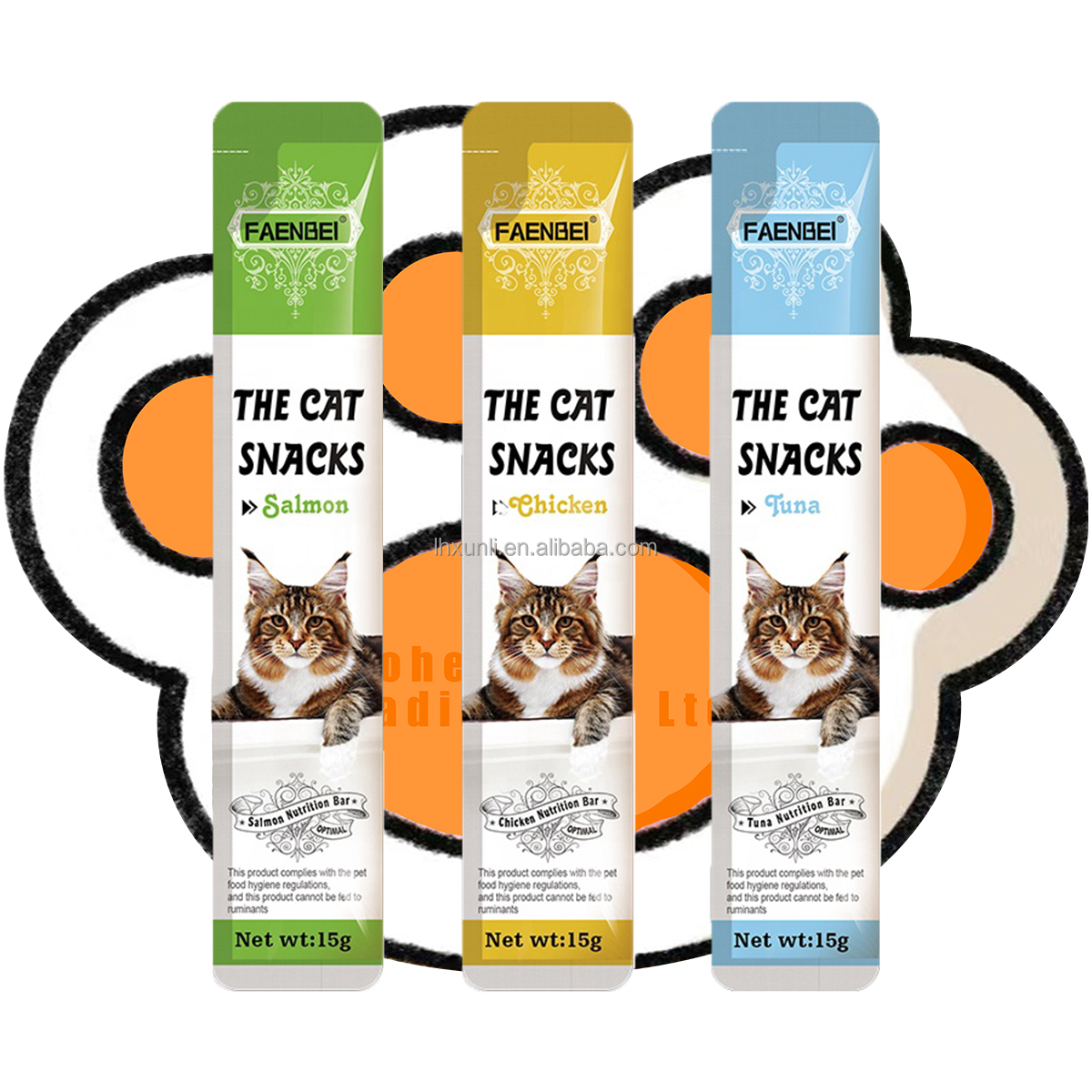 Cat Strips Snacks Chicken/tuna/Salmon 3 flavors Kittens Snack Treats wet cat food Cat Treats