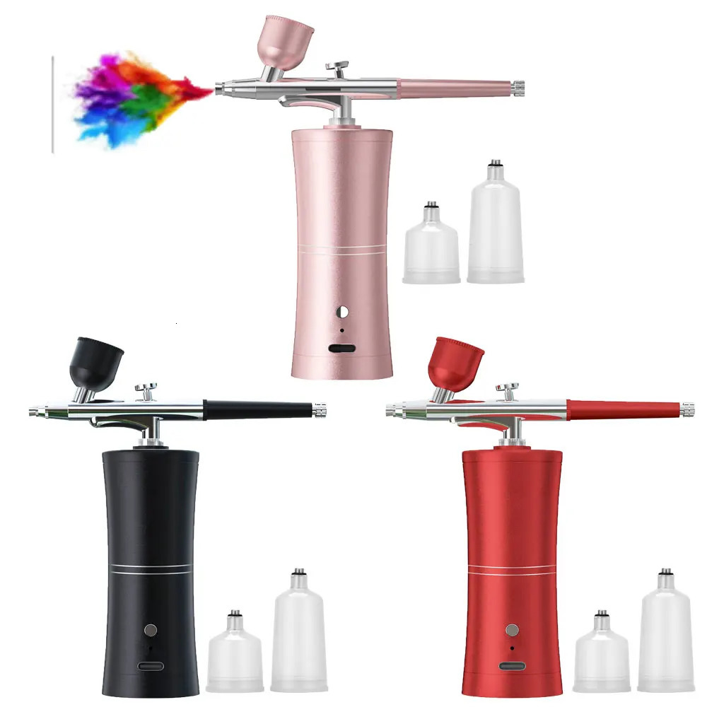 Portable Rechargeable Wireless Airbrush With Compressor Single Action Spray Gun For Face Beauty Nail Art Tattoo Craft Cake Paint y241121