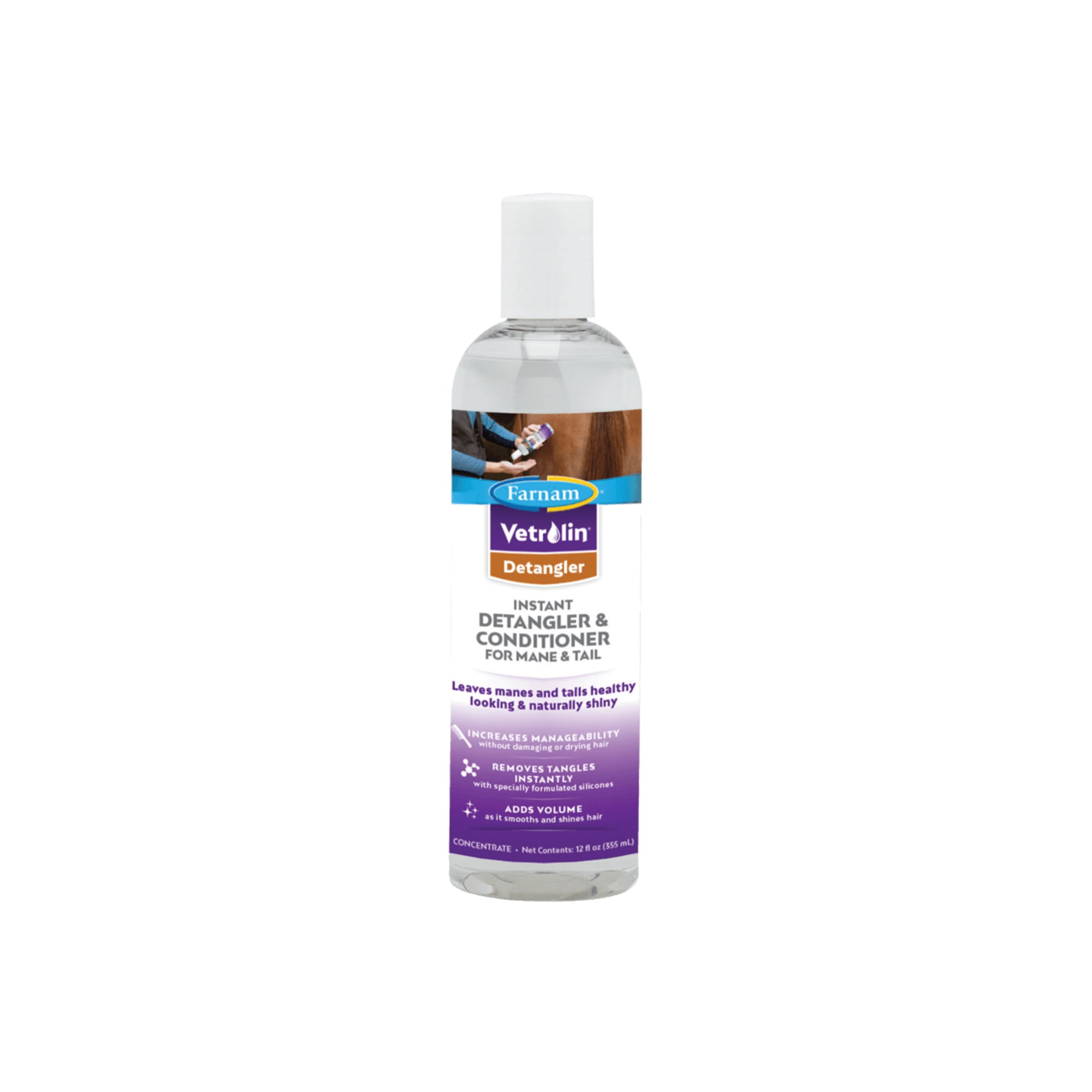 Farnam Vetrolin Concentrated Instant Detangler and Conditioner for Mane and Tail, 12 fl. oz.