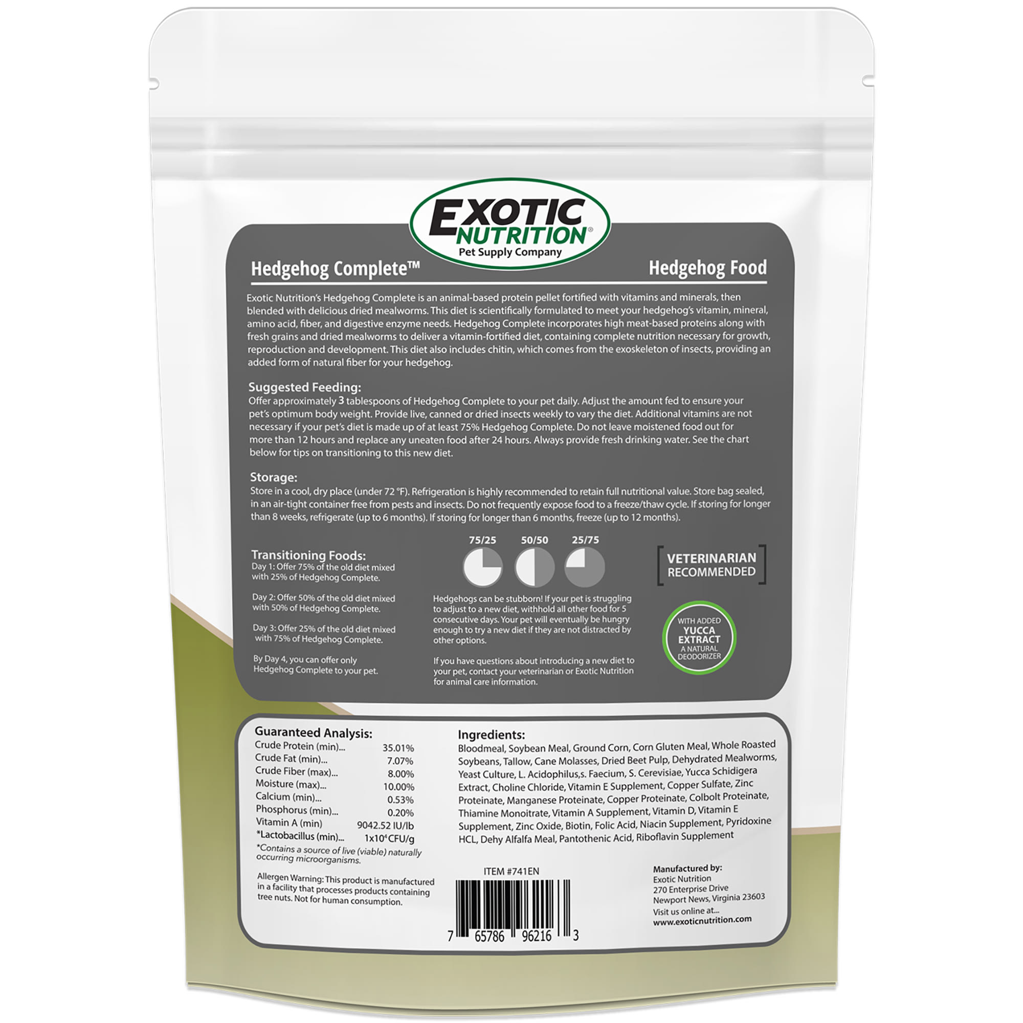 Exotic Nutrition Hedgehog Complete Hedgehog Food, 2 lbs.