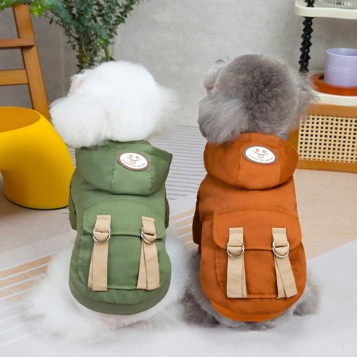 DADAGOU Dog Jacket Winter Pet Costume Two-legged Cotton-padded Coat Dog Clothes for Small DogsXJ241125