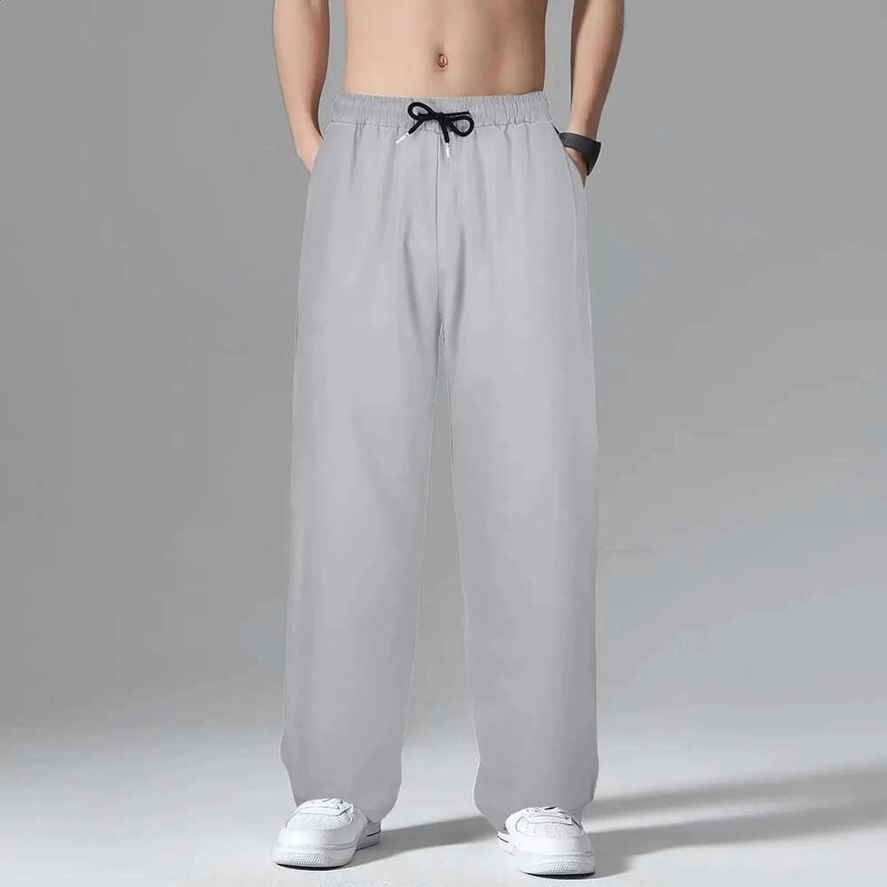 Spring Wide Leg Sweatpants Baggy Men Korean Fashion Loose Straight Wide Leg Pants Male Harajuku Black Pants Streetwear 240820