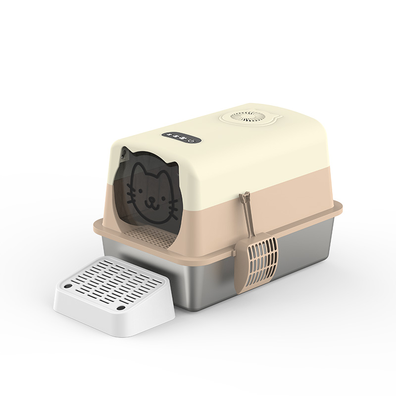 2025 innovative upgraded Odor Control deodorant cat Litter Box full Enclosed stainless steel Cat Litter Box new design