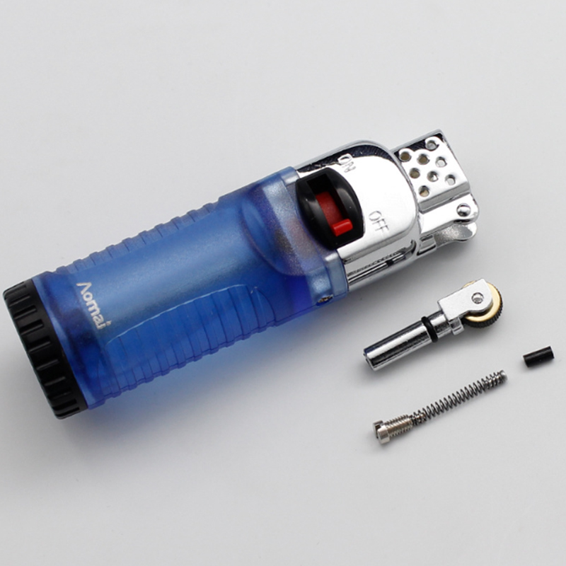 Multicolor Transparent Fixed Fire Unique Lighters Creative Personalized Fashionable Grinding Wheel No Gas Lighter Wholesale W260202