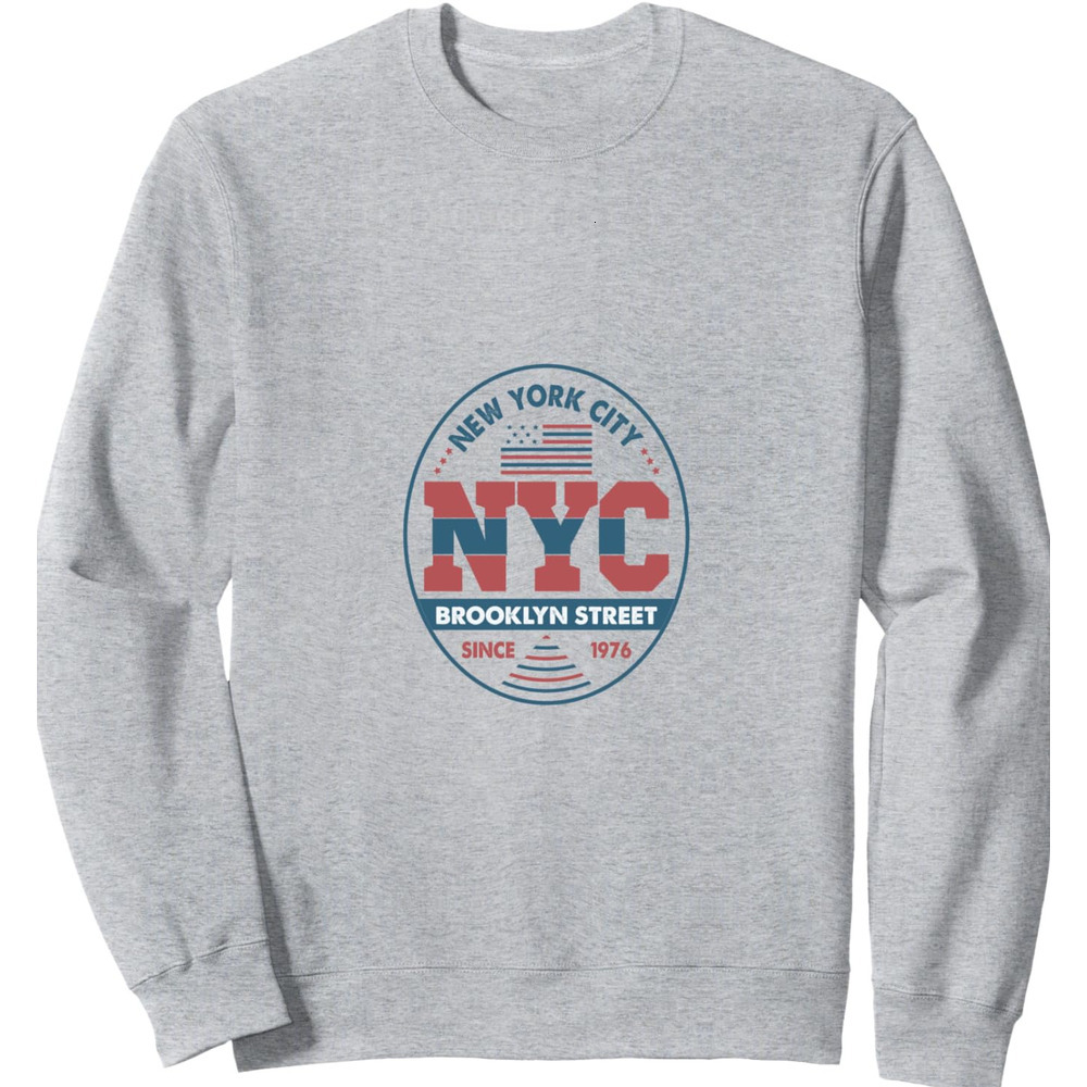 Long Sleeve Shirts for Men sweatshirt New York Brooklyn Style Minimalist Design Tee Sweatshirt Streetwear Casual tops clothes cool color