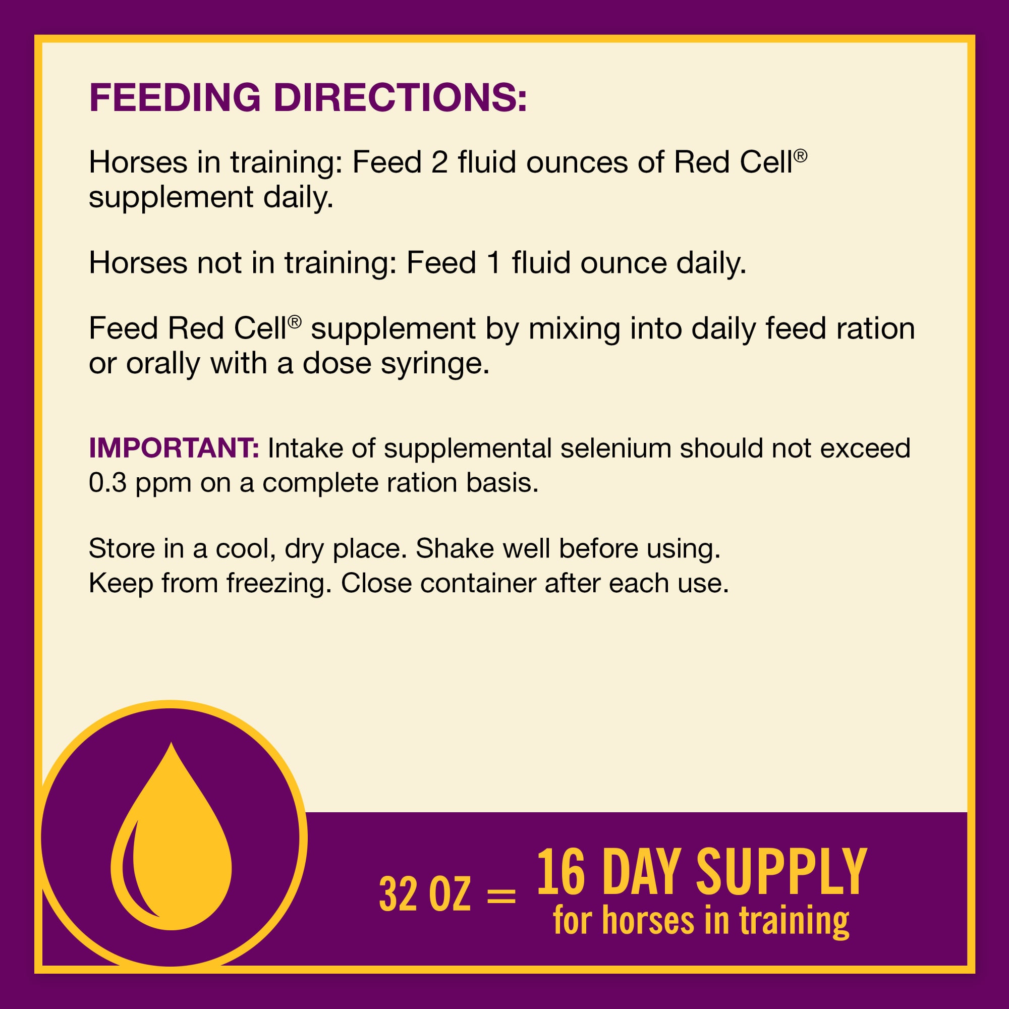 Horse Health Red Cell Vitamin-Iron-Mineral, 32 fl. oz.
