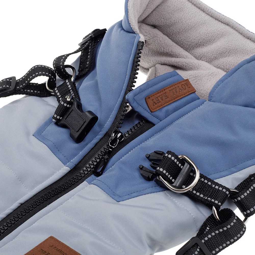 Pet Dog Jacket With Harness Winter Dog Clothes For Small Large Dogs Warm Waterproof Pet Coat Chihuahua Clothing Puppy CostumesXJ241125