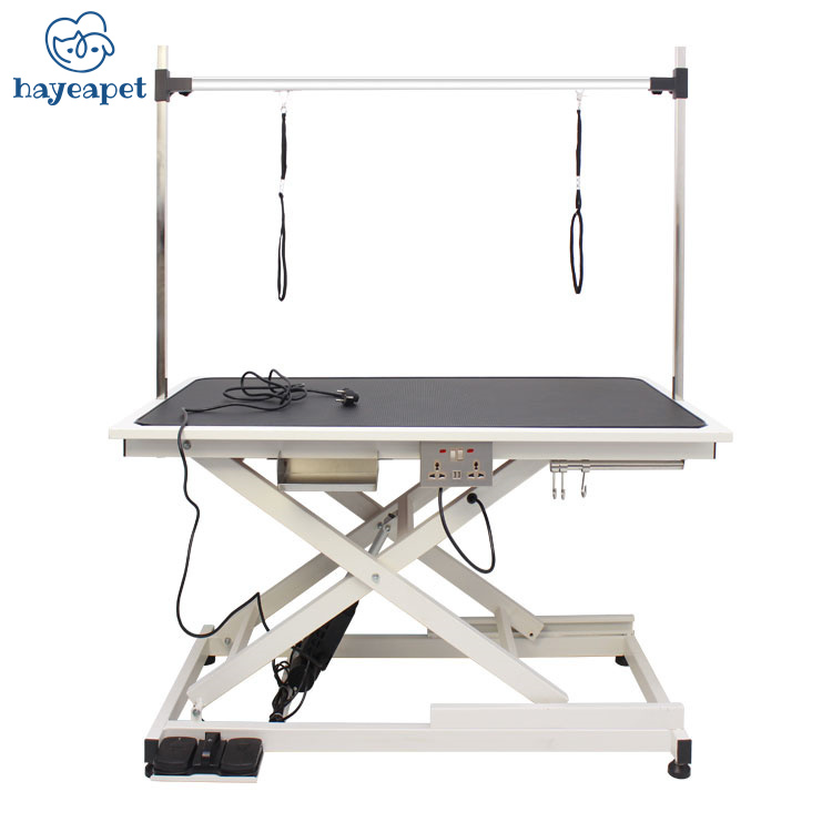 Low-Low dog grooming equipment non slip rubber power quiet low low Electric lifting pet grooming table With socket