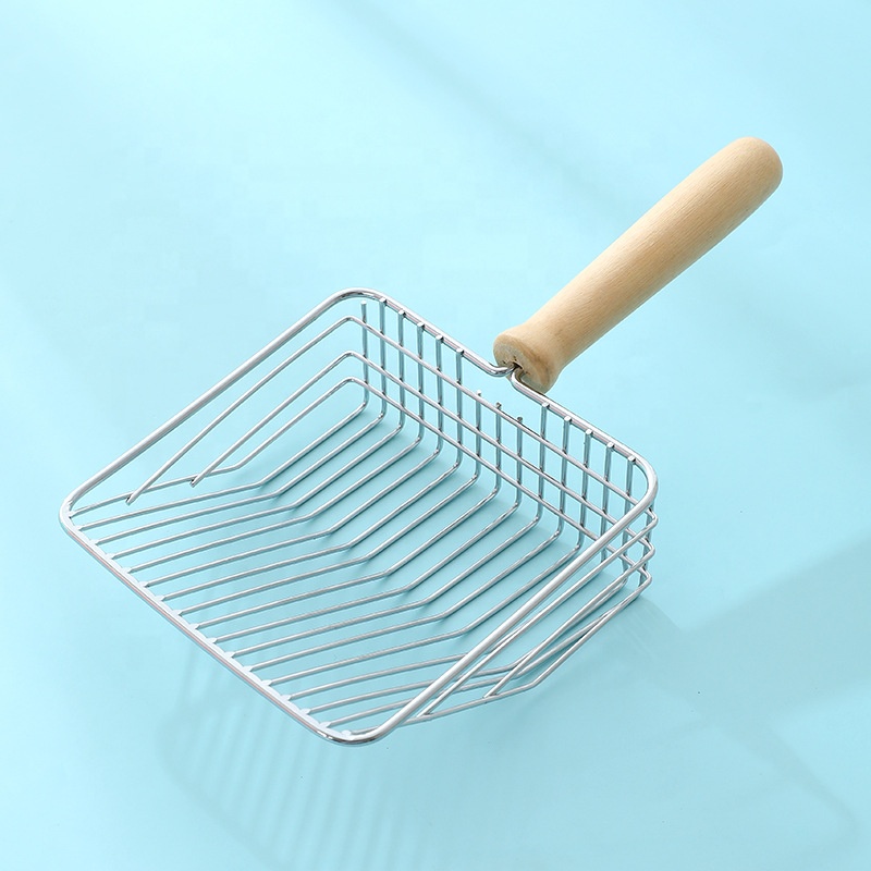 Hyra Metal Cat Litter Scoop Fast Sifting Kitty Poop Scooper Caddy Optional Stand Cat Litter Shovel