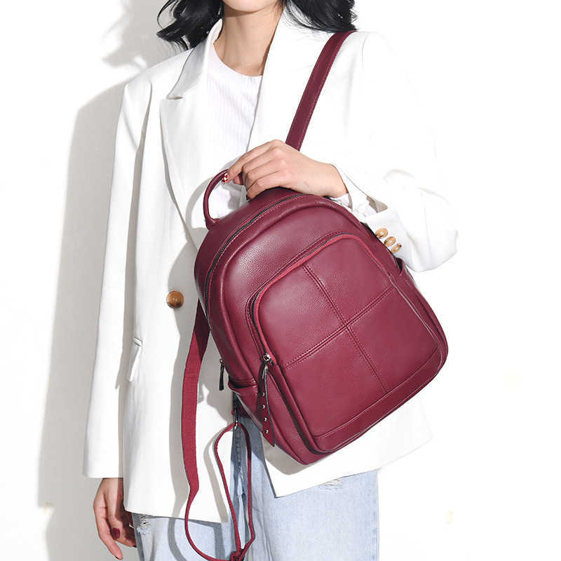 Korean version soft leather backpack for girls 2023 new fashionable anti-theft large capacity versatile travel backpack 241125