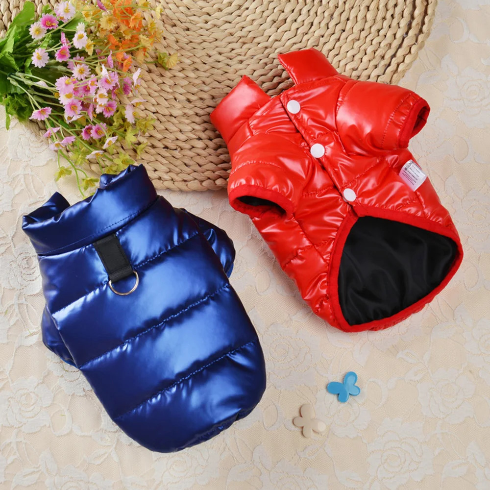 Winter Dog Costume Warm Clothes For Small Dogs Chihuahua Yorkie Coat ClothingThick PU Leather Dog Down Jacket Pet Outfits XS-XL 241125