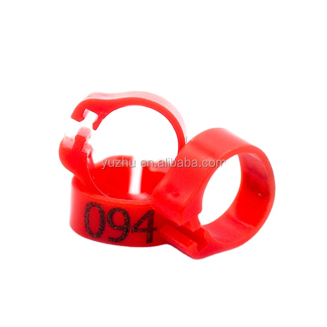8 mm split Pigeon Foot Ring plastic bird tag with number 001-100 by laser machine letters not moving
