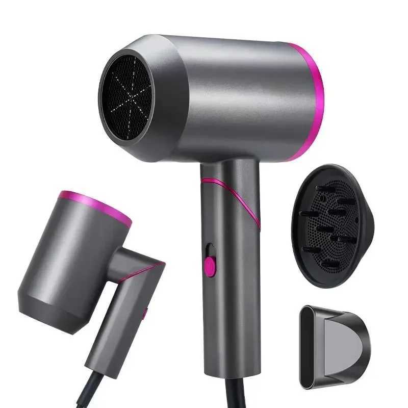 Negative ion hair dryer with foldable handle fast drying low-noise portable constant temperature hair dryer W241125
