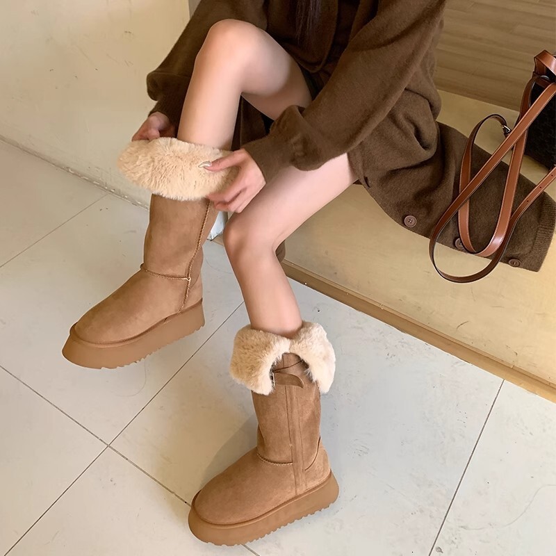 designer boot Ready to ship in seconds~Northeast velvet 2024 winter double wearing snow boots for women, thick soled and slimming, knee length boots, 