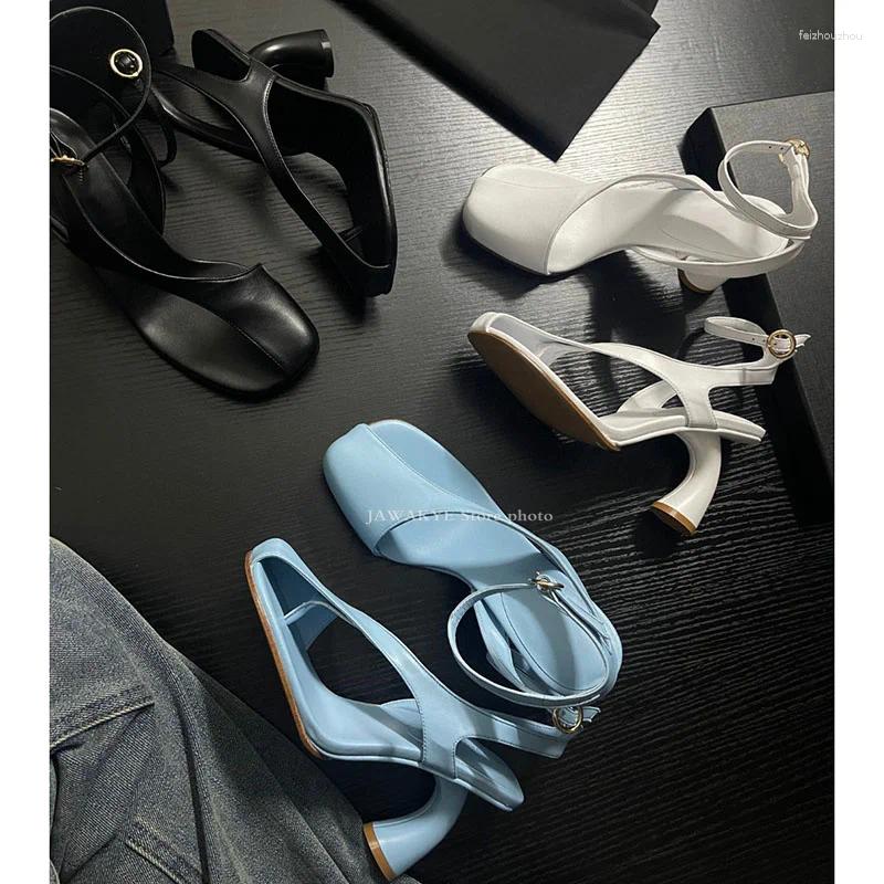 Sandals 2024 Summer Strange High Heels Women Quality Genuine Leather Novelty Fashion Designer Shoes For