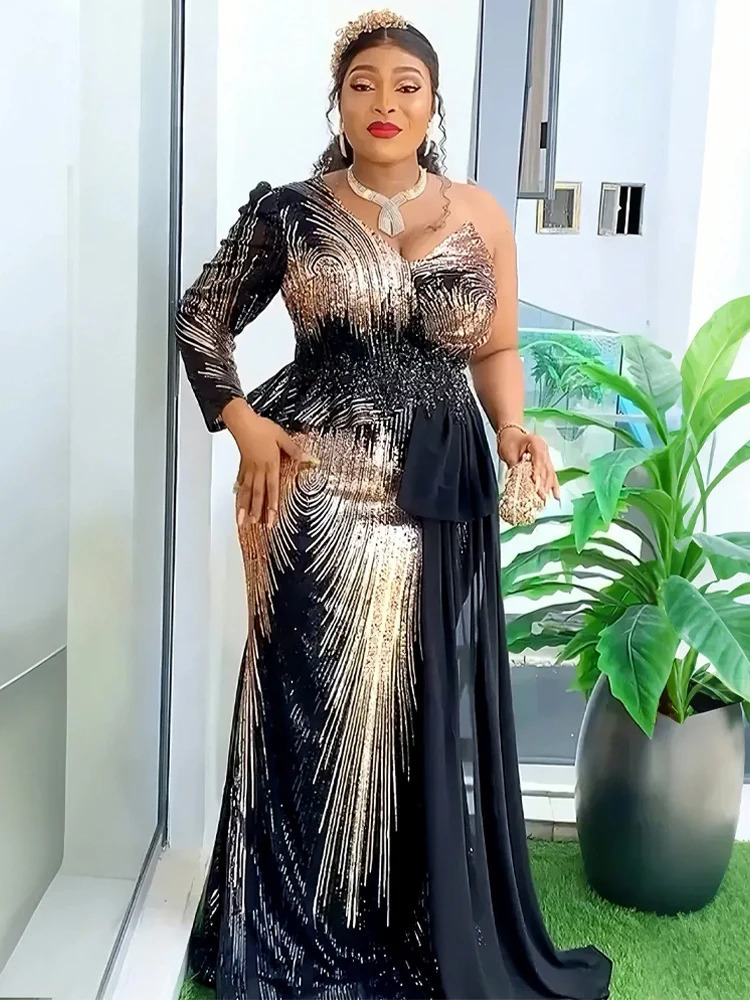 y Party Evening Dresses Sequin Mermaid Gown Elegant Women Wedding Prom Dress Sexy Bodycon Long Robe 2025 Year Clothing 241112