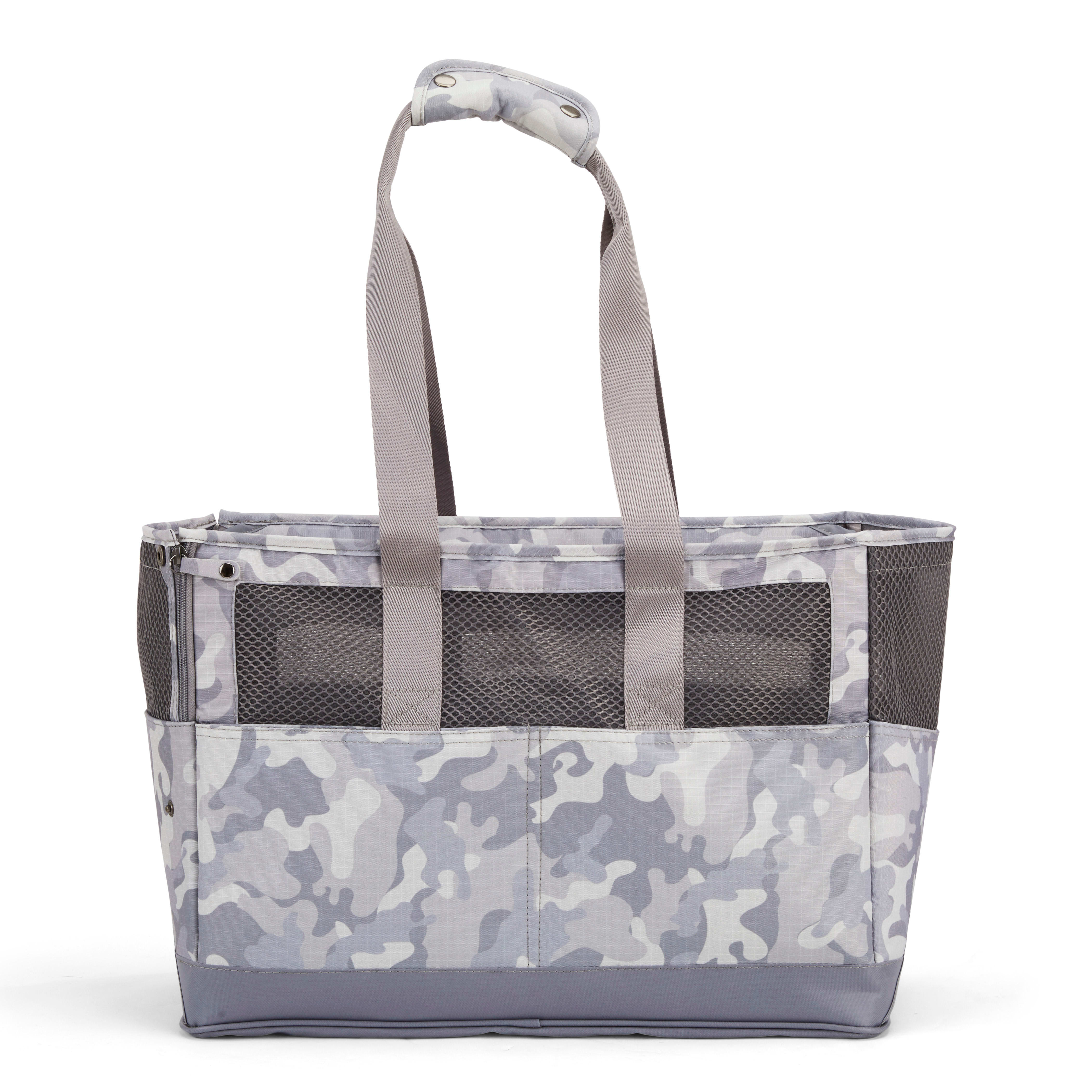 Reddy Grey Camo Canvas Dog Carrier Tote, Small