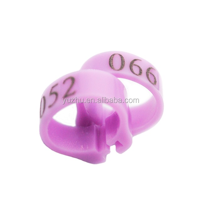 Pigeon Clip digital ring 100pcs/ box with serial number 001-100 for racing pigeon leg ring purple color