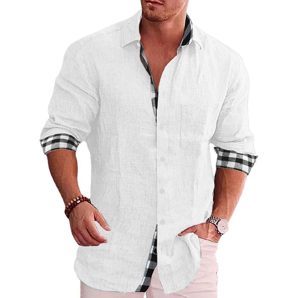 Men's Shirt Long Sleeved Autumn European American Casual Cotton And En Clothing