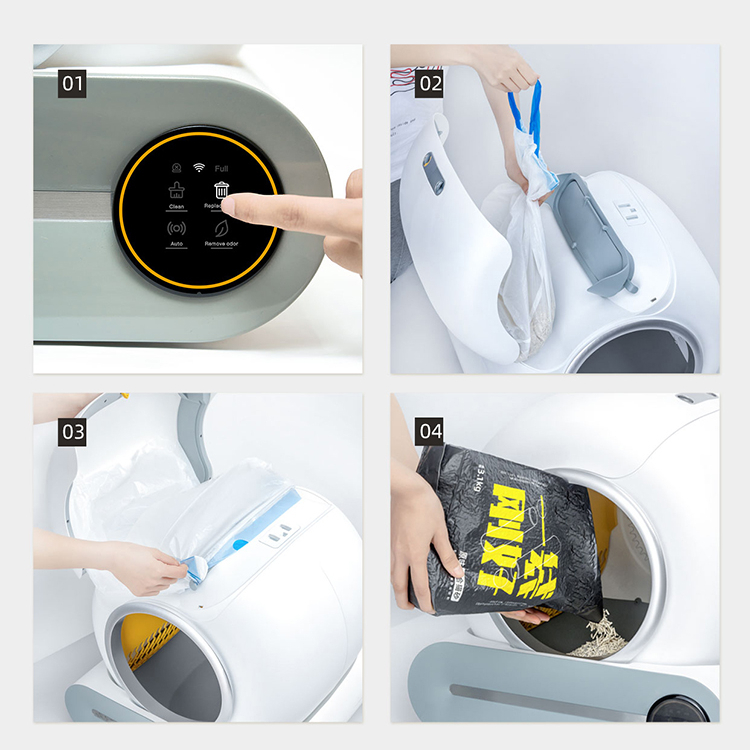 Quick Self Cleaning Big Cat Toilet Automatic App Remote Control Auto Cat Litter Box
