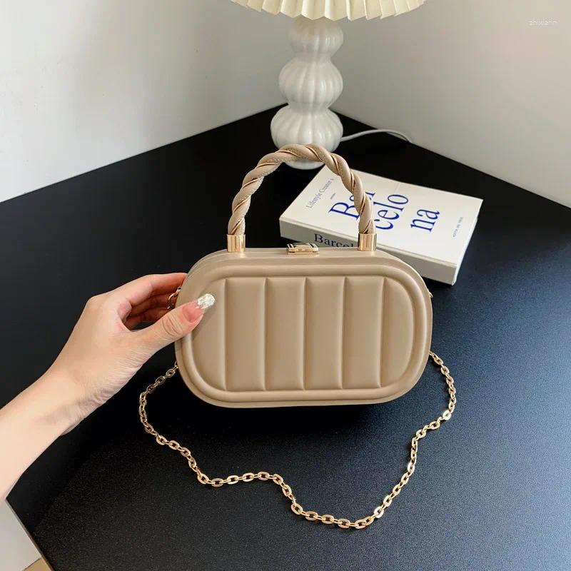 Totes Fashionable And Simple Hand-held Shoulder Bag Chain Crossbody Shaped Box Cosmetic Storage Hand Ladies Vip zhanyishengli
