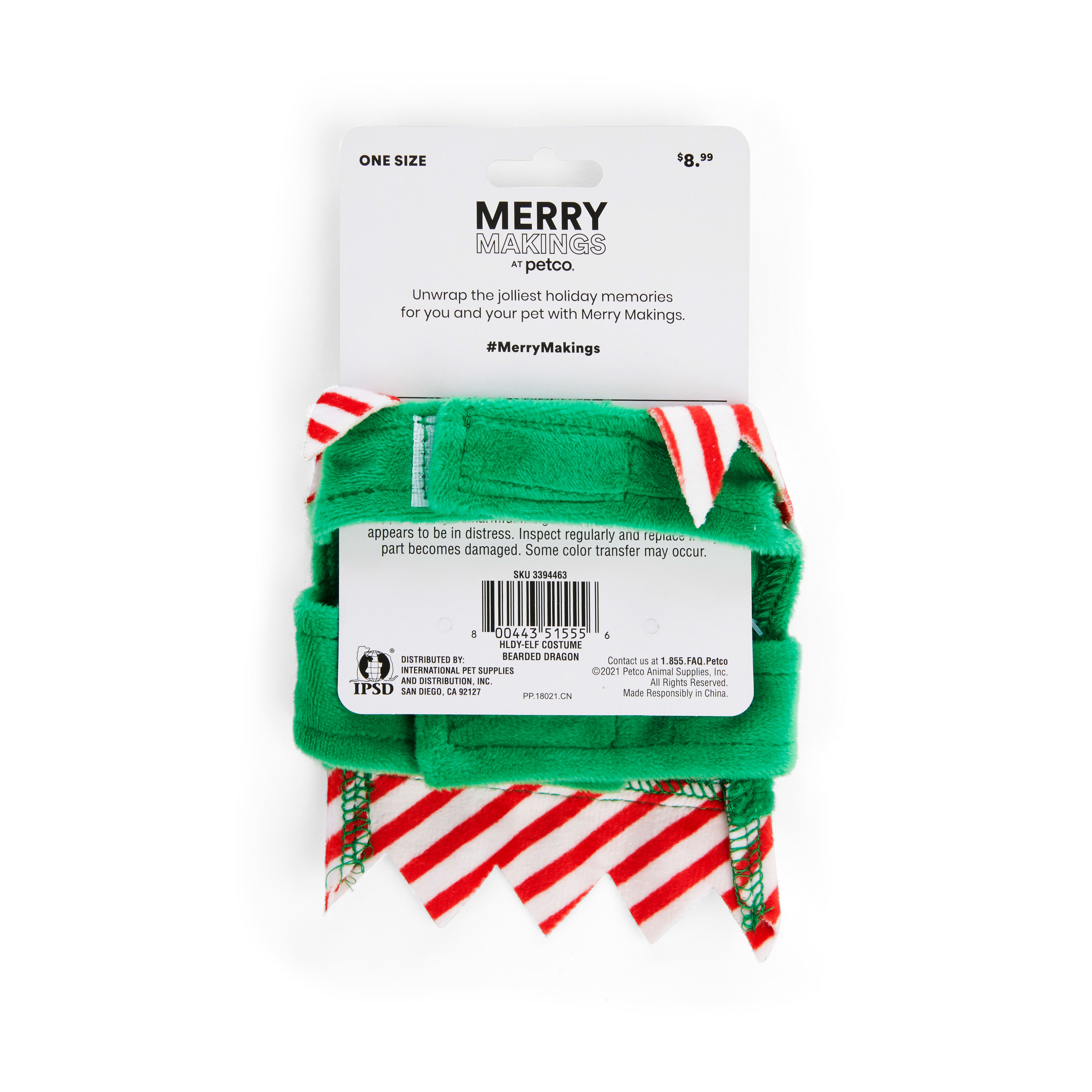 Merry Makings Elf Costume for Reptiles, Green