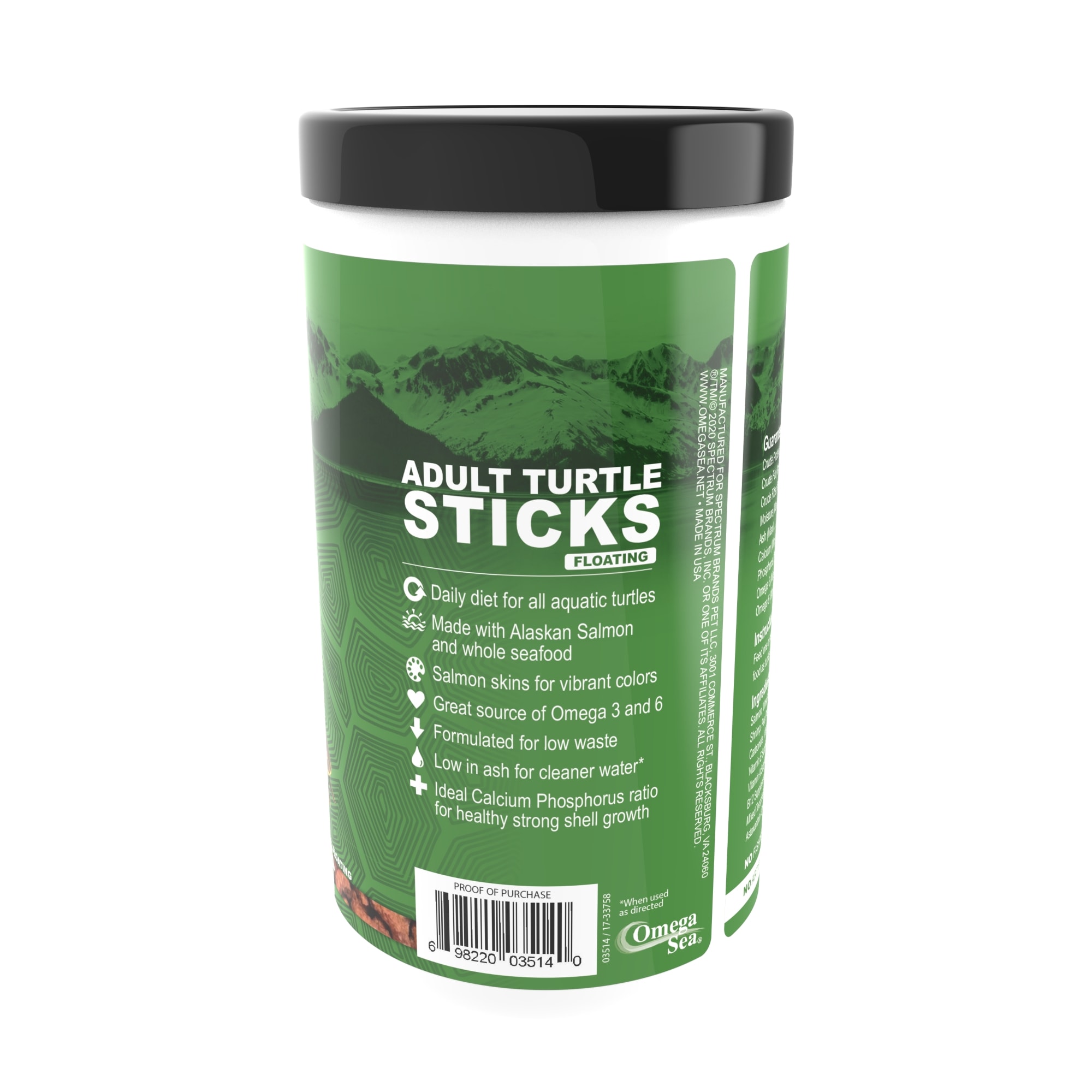 Omega One Natural Protein Formula Adult Turtle Sticks, 12.5 oz.