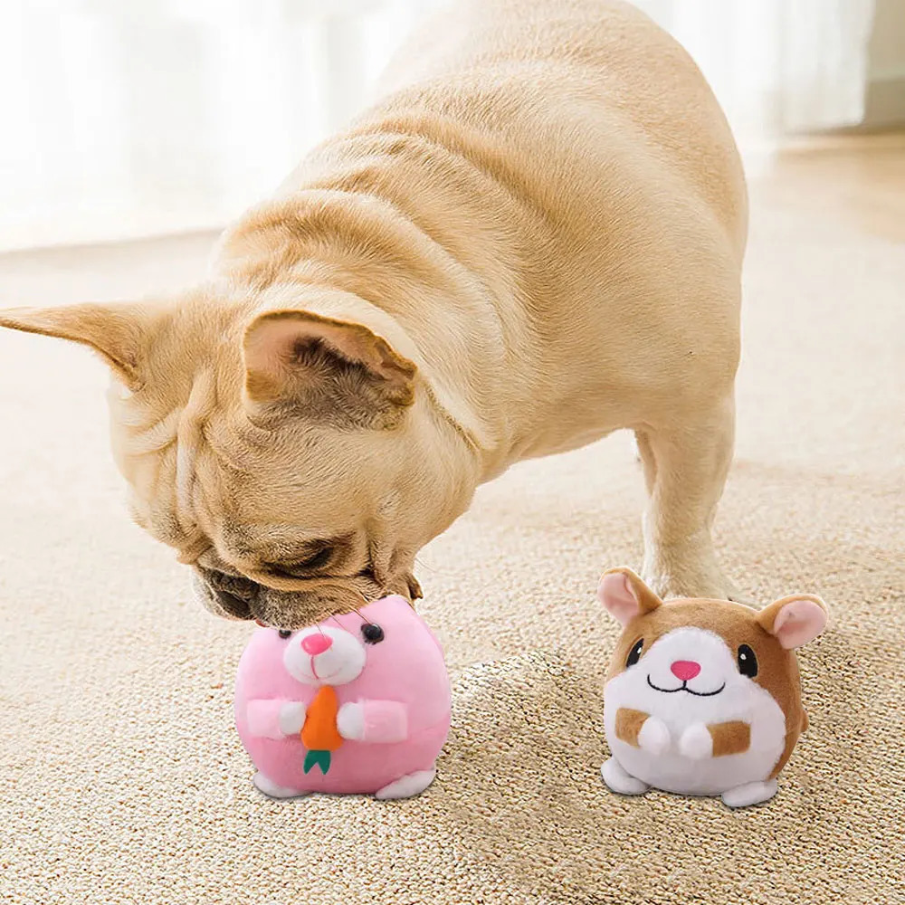 Puppy Ball Active Moving Pet Plush Toy Singing Dog Chewing Squeaker Fluffy Toy 241125