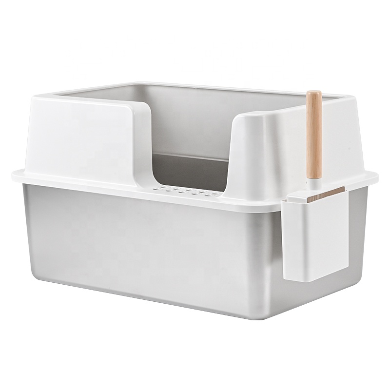 Super Large Stainless Steel Cat Litter Box High Toilet Multi-Cat Non-Stick Bottom No Trace Easy Cleaning No Smell-for Maine Cats