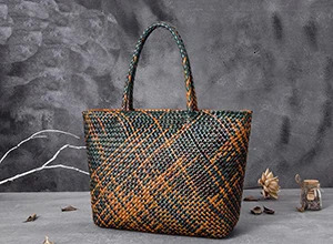 Women Leather Handbag Romantic Handmade Woven Totes Female Cowhide Big Holiday Bucket Bag Causal Beach Shoulder Handbags Patent Leather