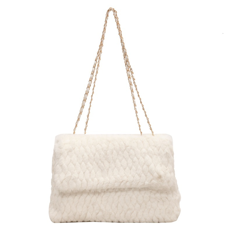 Large Capacity Fashionable Dress Winter Plush Simple European And American Shoulder Crossbody Bag Women's Designer Handbag Diamond Tote Bag