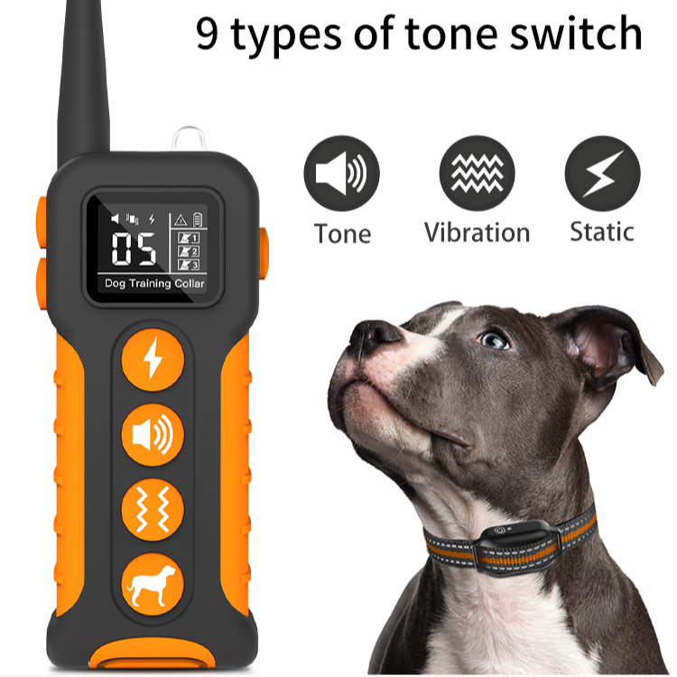 Custom Tpu Waterproof Remote Control Large Breed Dogs Vibration Static Luxury Bark Reflective Training Dog Shock Collar