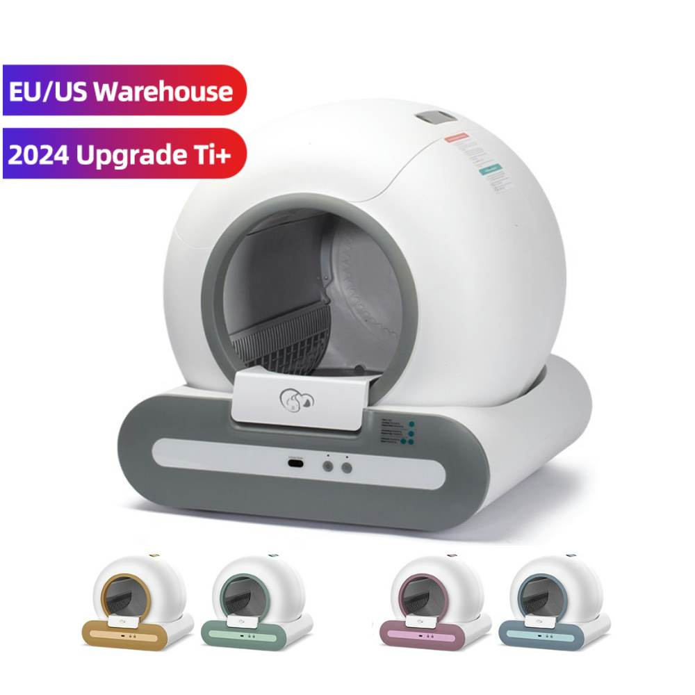 New Ti+ EU Warehouse Low Price APP Controlled Intelligent Smart Self-Cleaning Cat Litter Box Automatic Plastic Cat Toilet