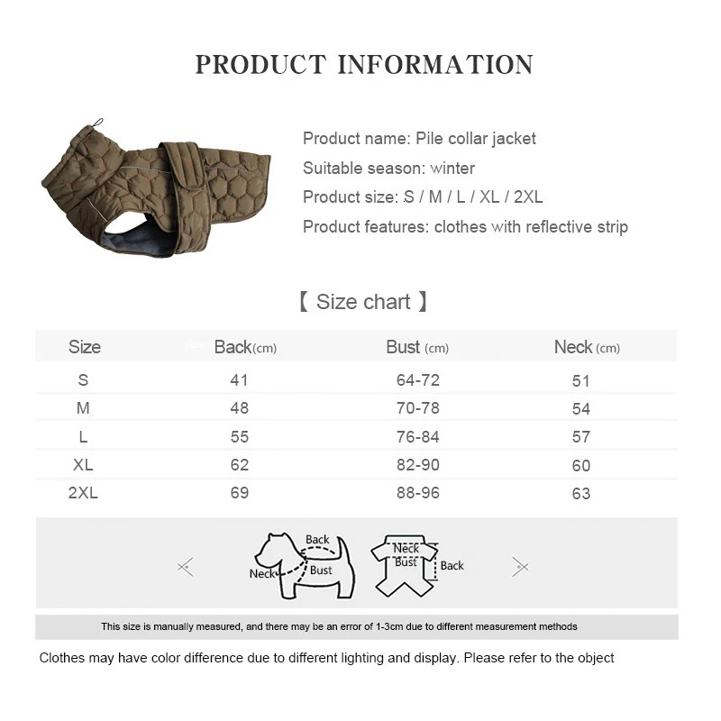 Winter Warm Dog Clothes Thick Reflective Snowsuit Pet Dog Down Jacket for Large Breed Dogs Parkas Clothing for Whippet Greyhound 241125