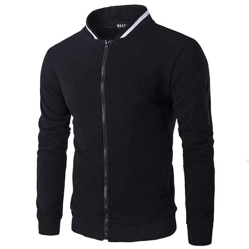 Checkered Sweatshirt Cardigan Men's Sports Casual Fashion Jacket Zipper B3