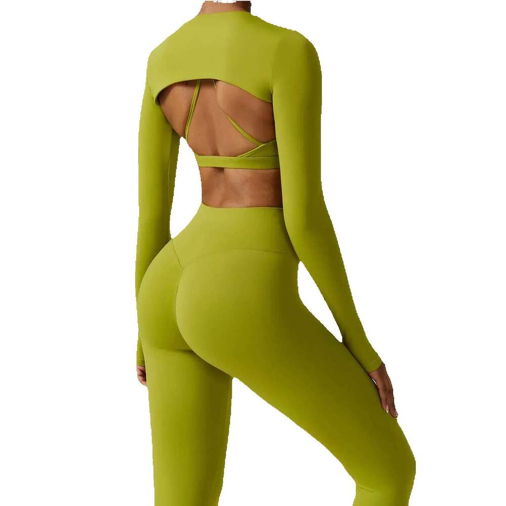 3 Piece Yoga Set Workout Outfits Women Tracksuit Jacket Sport Bra High Waist Leggings Fiess Long Sleeve Gym Zipper Sportswear