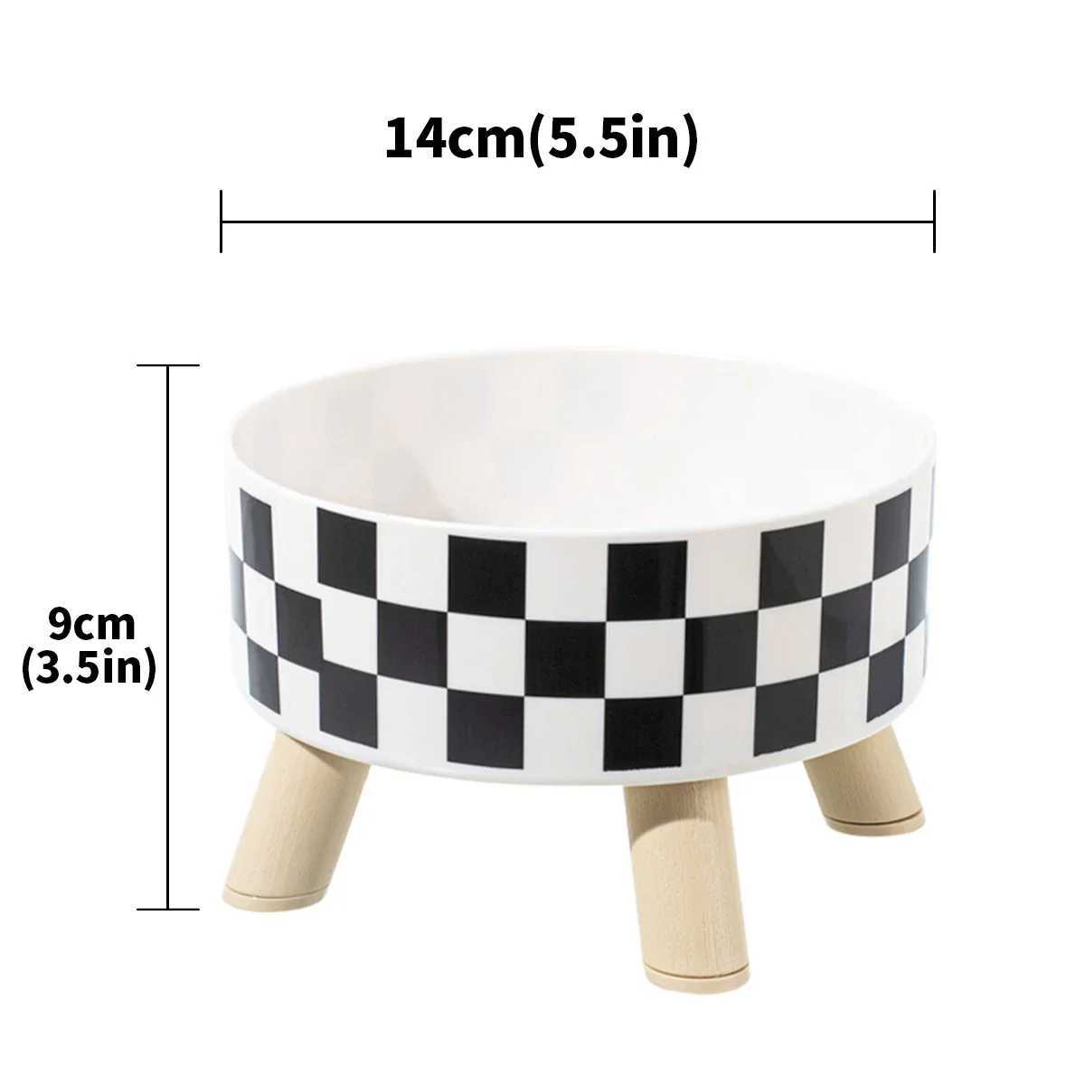 Pet Cat and Dog Plastic Bowl with Polka Dot Checkerboard Pattern Non-slip and Easy To Clean Large Capacity Not Easy To Tip OverXJ241125