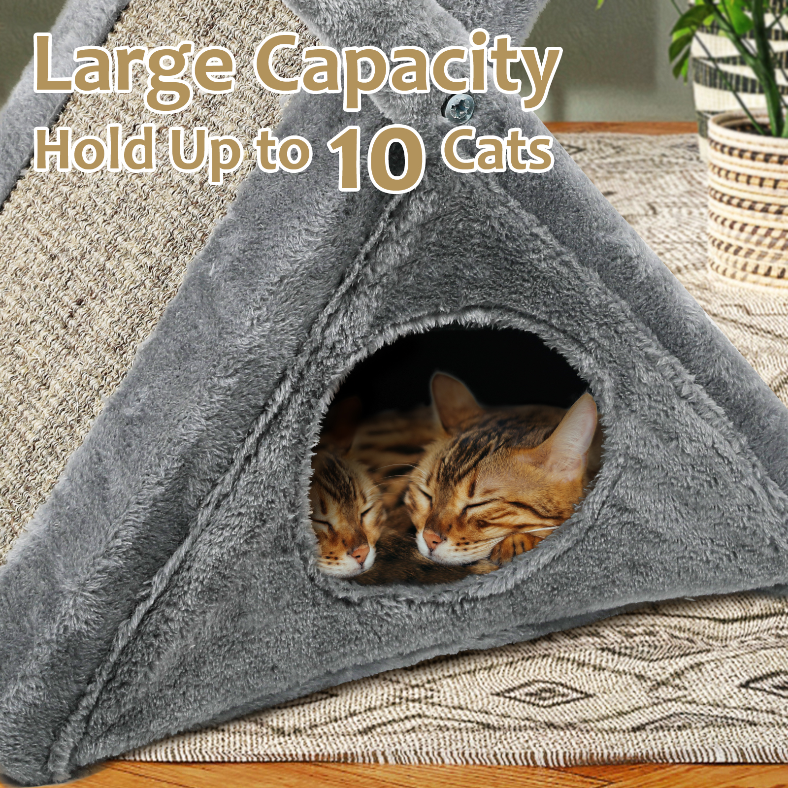 Wholesale New Arrival Popular Luxury Factory Price 3 In 1 High Quality Indoor Foldable Cat Cave Warm Cat Bed House