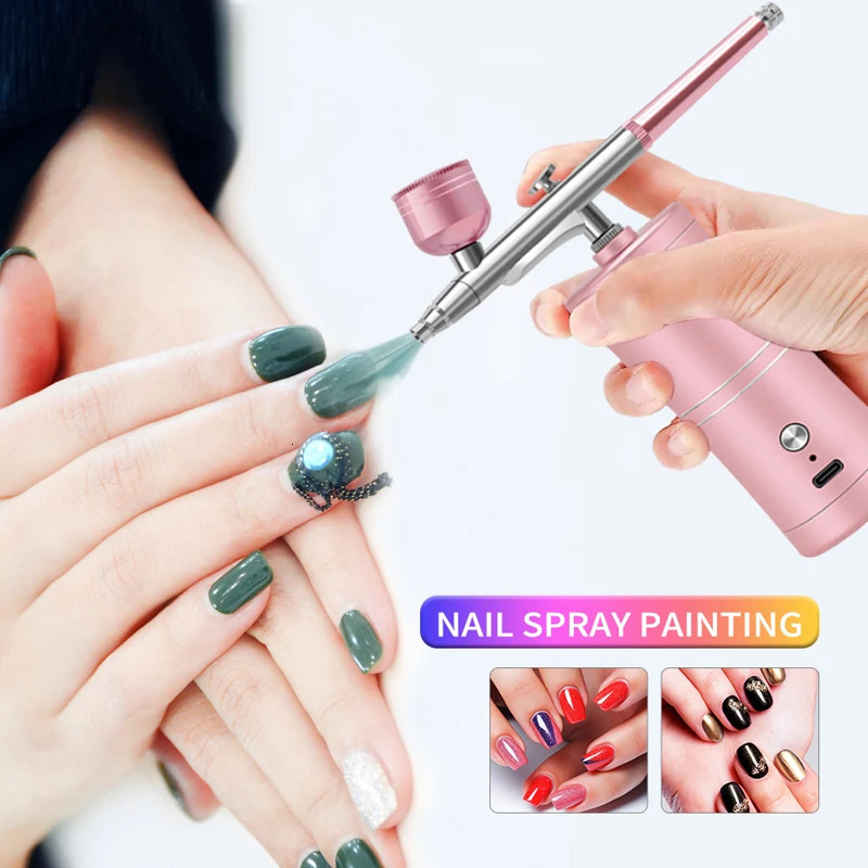 Portable Rechargeable Wireless Airbrush With Compressor Single Action Spray Gun For Face Beauty Nail Art Tattoo Craft Cake y241121