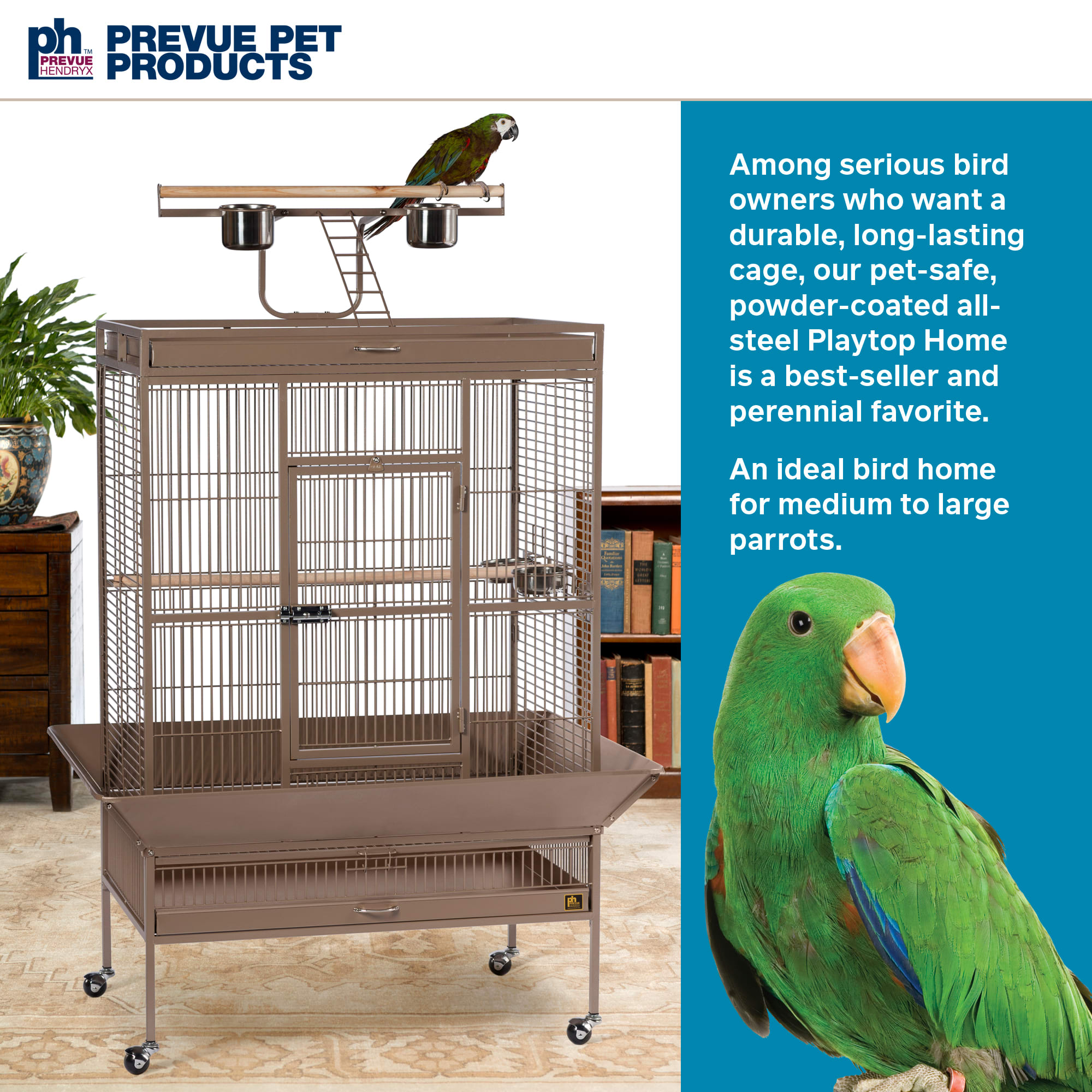 Prevue Pet Products Signature Select Series Wrought Iron Bird Cage in Coco Brown