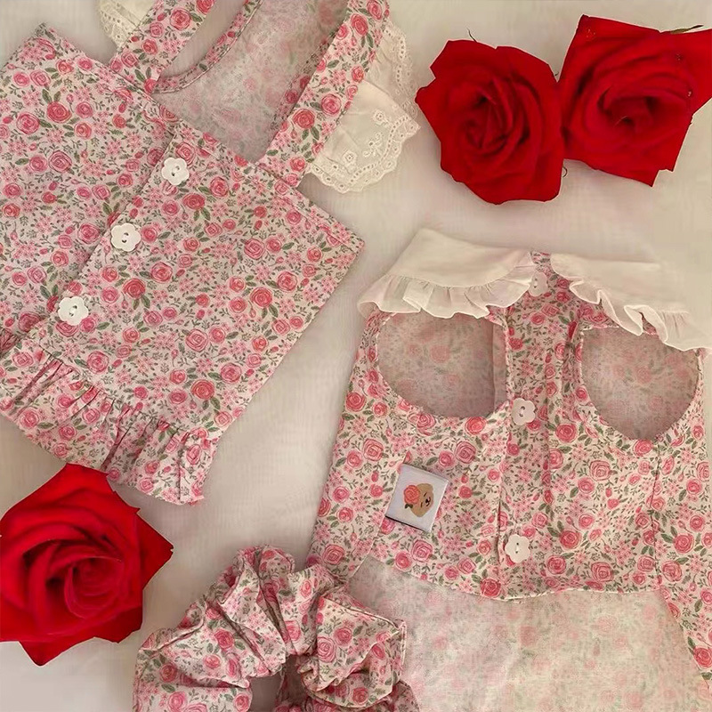 Dog Floral Dress Puppy Clothes Cat Summer Pet Clothes Chihuahua French Bulldog Yorkie Small Dog Dress Pet Vest Dog Skirt Female