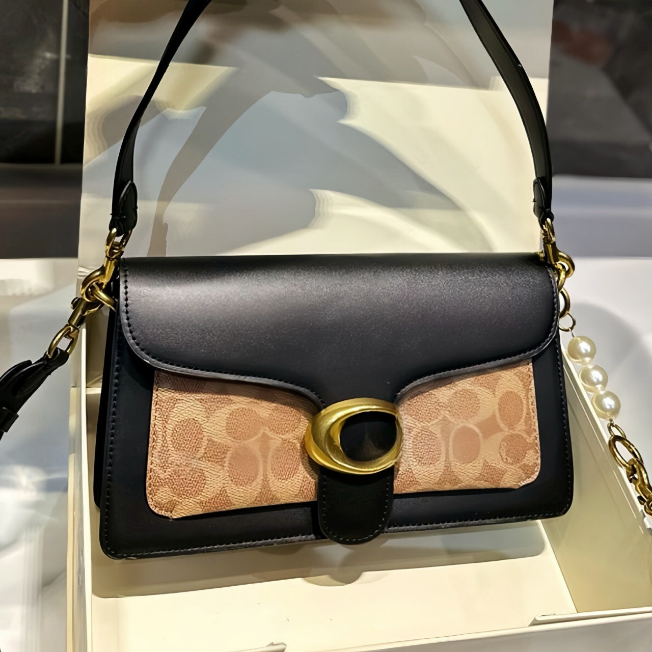 TOP Quality Designer Tote Handbag Stick Mirror Square Real Leather Baguette Shoulder Bag Purse