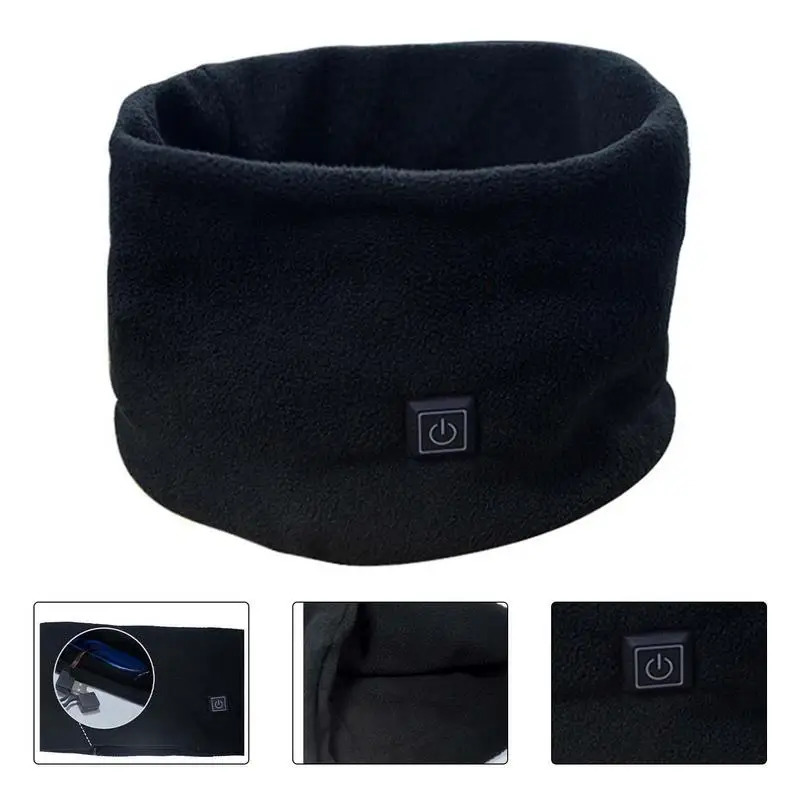 Usb Heating Scarf Neck Unisex Solid 3 Speed Fleece Bib Scarf Winter Snood Scarves Outdoor Keep Warm Scarf Ring Fashion 241125