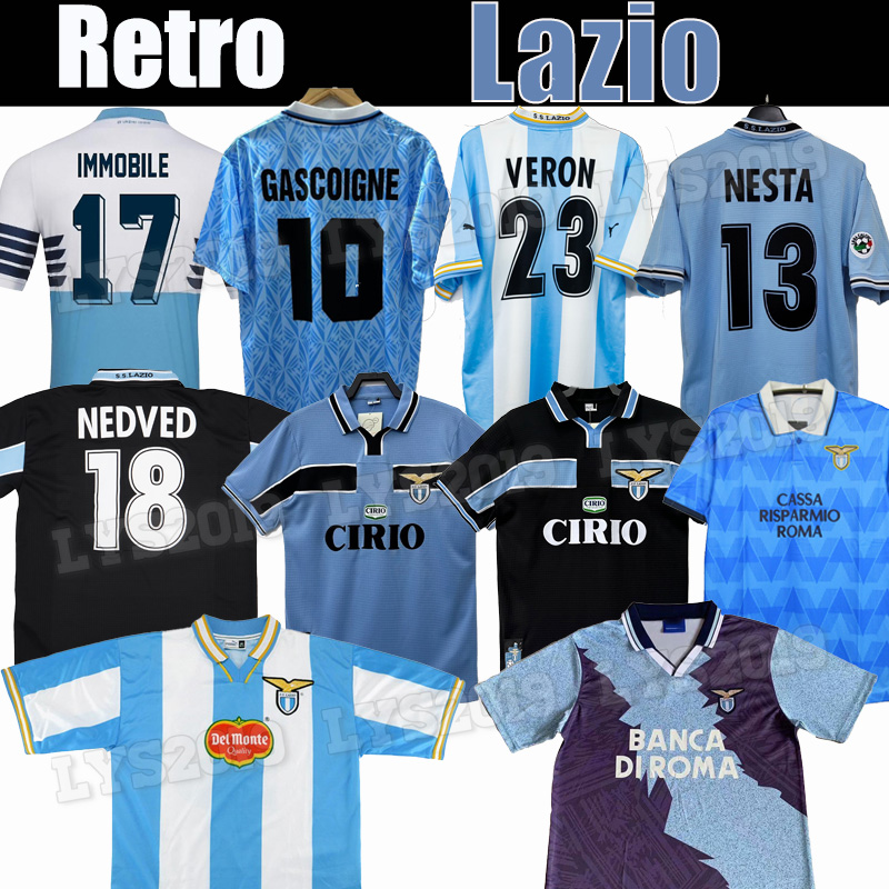 lazio Retro soccer jerseys 1989 1990 1991 1992 1995 1998 1999 NEDVED SIMEONE SALAS GASCOIGNE 2000 15 16 home away football shirt VERON CRESPO NESTA calcio